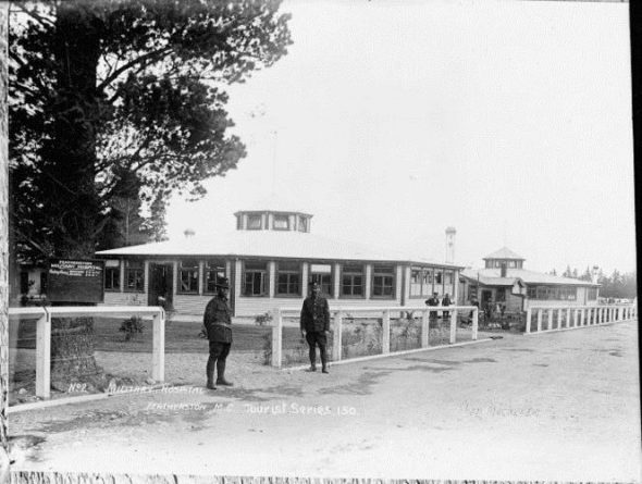 Hospital at the Featherston Military Camp. Photograph taken by Frederick George Radcliffe between circa 1914-1918. National Library, New Zealand 1-2-005955-G,
