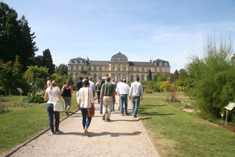 Happy botanists roaming through the Bonn Botanic Gardens, which also has its very own palace! Sept 2016. Photo by Heidi Meudt.