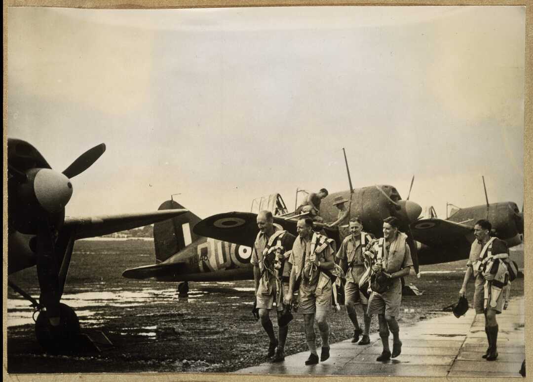 New Zealand fighter squadron in Malaya. Ref: PA1-q-296-088-1483. Alexander Turnbull Library, Wellington, New Zealand. /records/22576178