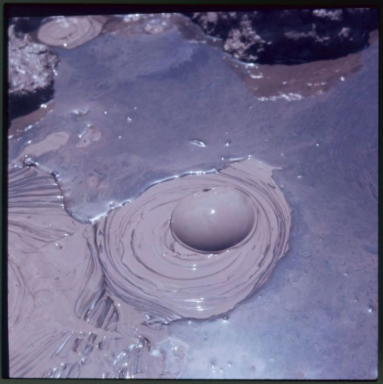 Untitled [Mudpool - single bubbles], circa 1966, by Theo Schoon. Purchased 2001 with New Zealand Lottery Grants Board funds. Te Papa (CA000812/001/0021/0001)